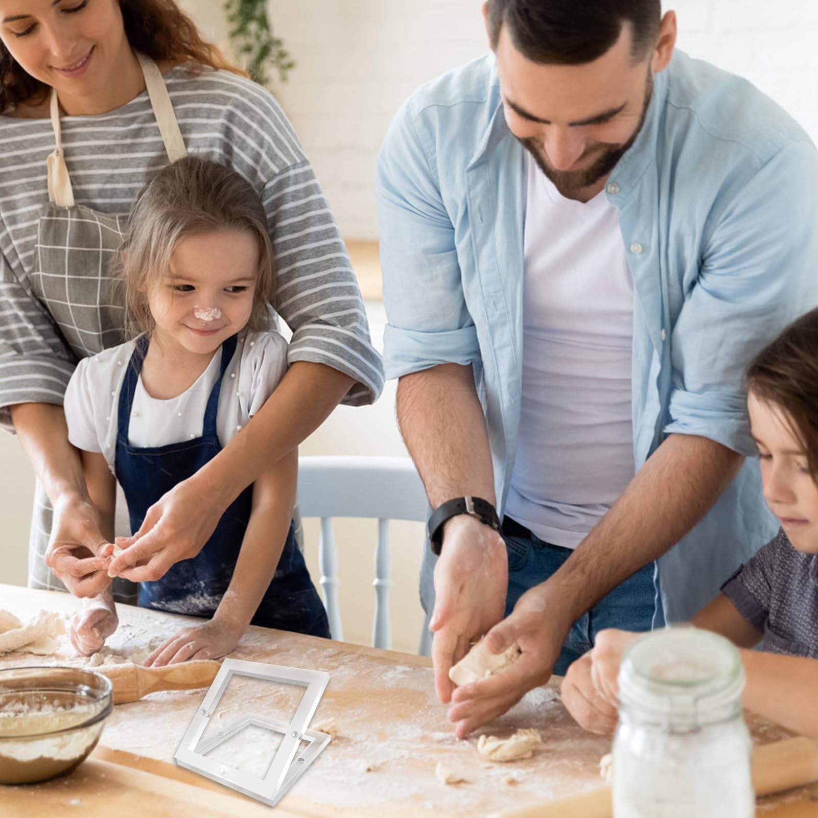 Acrylic Cookie Stencil Holder, 3.54x3.54 in Magnetic Cookie Stencil Frame for Royal Icing Sugar Cookie Stenciling Airbrushing, Acrylic Cooking Decorating Tool, Stencils Helper