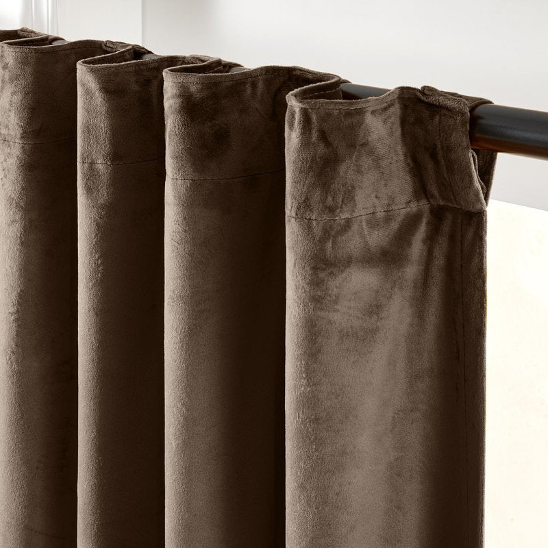 Lazzzy Dark Brown Blackout Velvet Curtains 96 Inches Long Thermal Insulated Blackout Curtain Drapes Luxury Back Tab Window Treatments for Bedroom Living Room 2 Panels, 52 x 96 Inch, Truffle