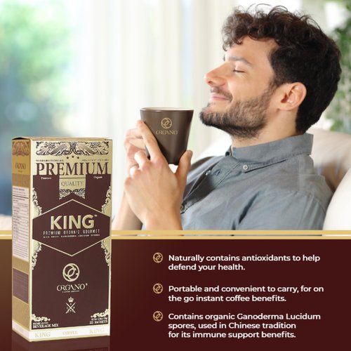ORGANO King of Coffee, 100% Certified Ganoderma Lucidum (25 Sachets)
