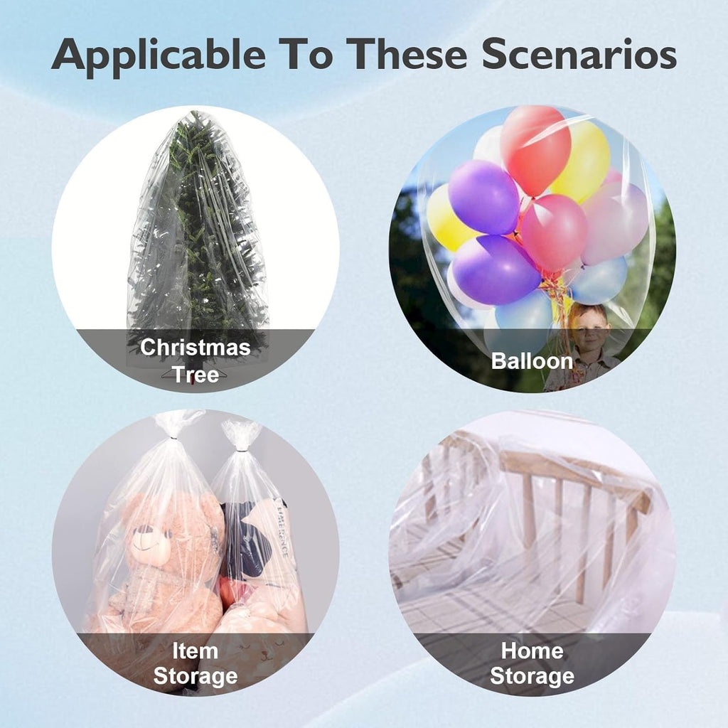 Skiennix Extra Large Clear Balloon Bags - 98 x 59 In, Reusable for Arch Garland & Party Decorations | 2 Pack