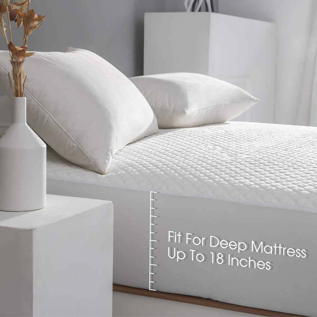 Regine Switzerland King Size Waterproof Mattress Protector - Deep Pocket Fitted Cover Up to 18''