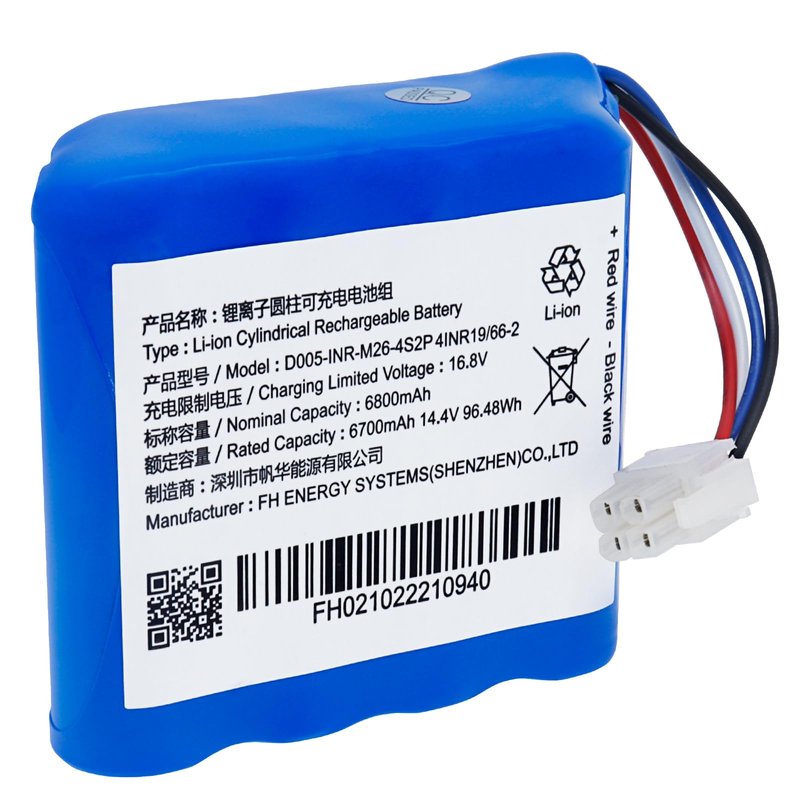 Fanhua Replacement Battery Compatible with Narwal T10 J1 J2 YJCC010 YJCC003 YJCC001 Robot Vacuum Cleaner 14.4V 6800mAh Li-ion Battery
