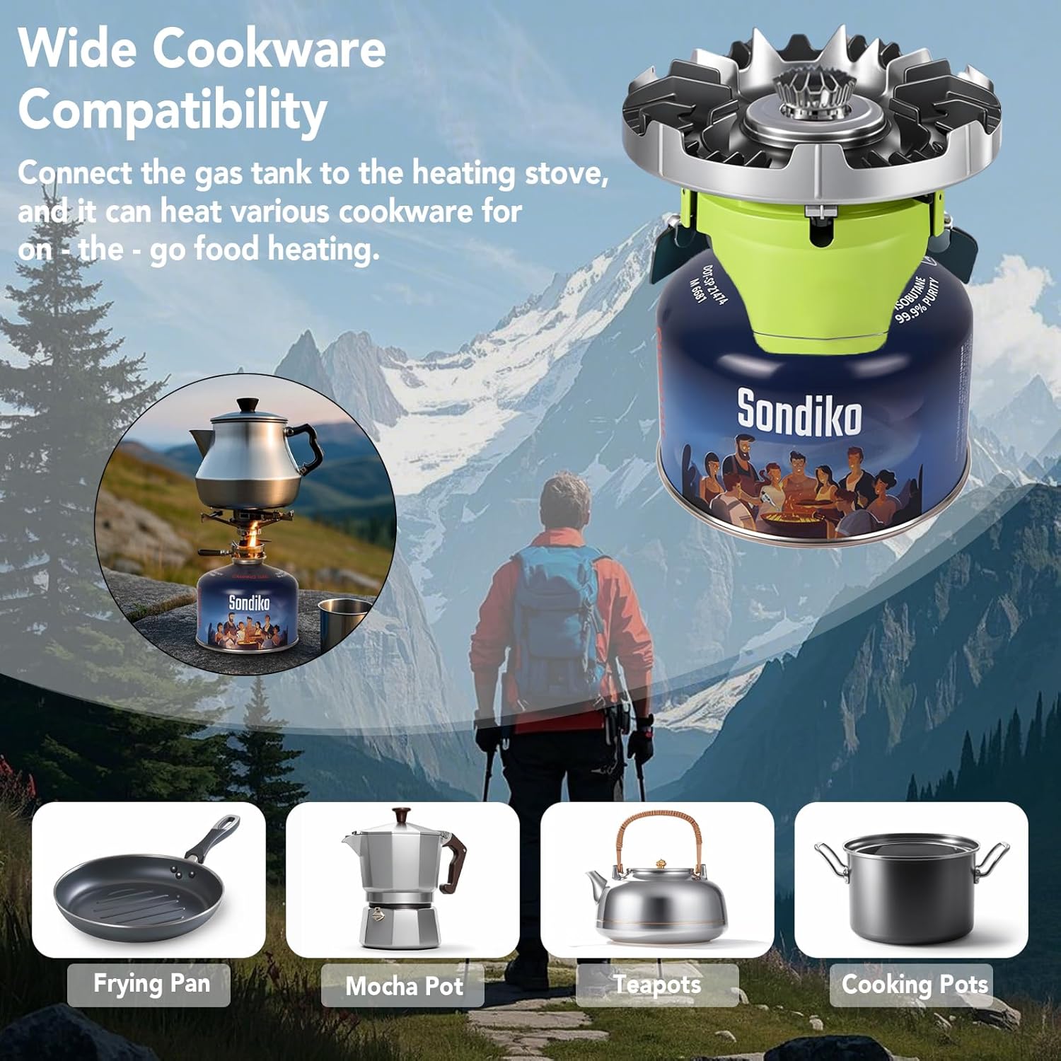 Sondiko Iso Butane Fuel Canister - 100g Pack of 2 | High-Efficiency Fuel for Camping & Outdoor Use