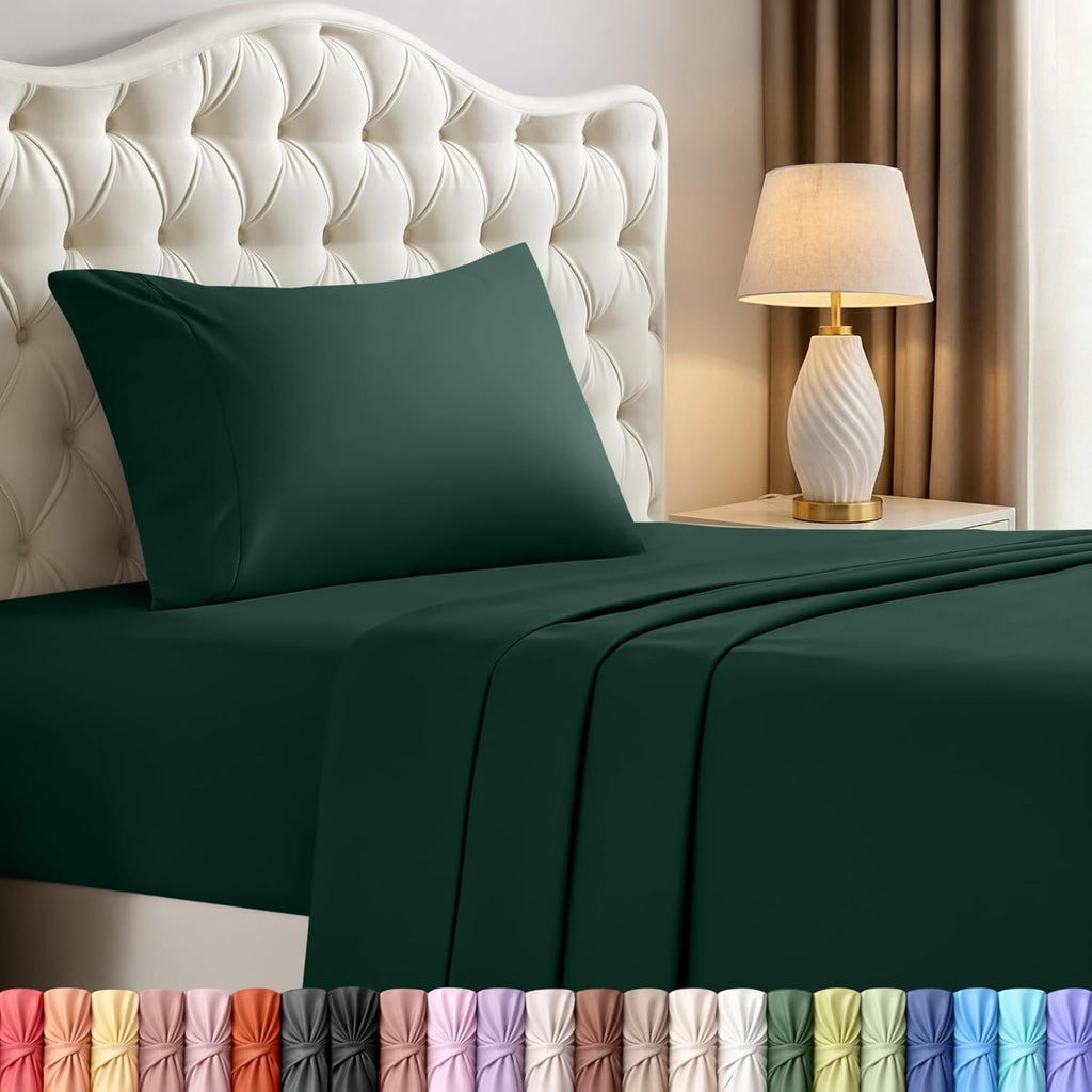 Utopia Bedding Twin XL Sheet Set - Soft Microfiber 3-Piece Bed Sheets in Emerald | Oeko-Tex Certified