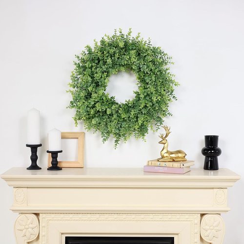 Boxwood Wreath - 26" Large Artificial Greenery for Front Door & Porch | All-Season Home Decor