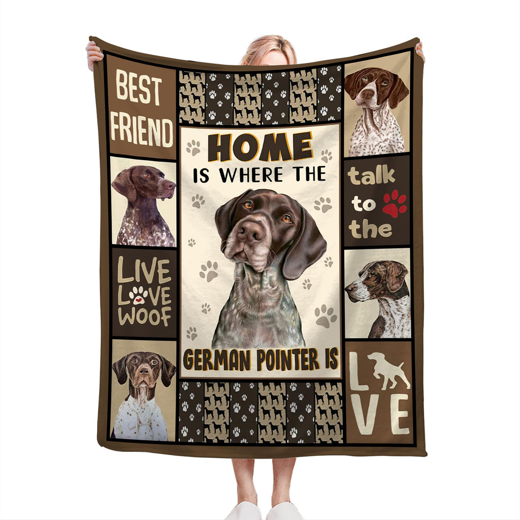 German Shorthaired Pointer Gifts & Decor: Cute Dog Throw Blanket - Soft, Warm, Cozy Fleece for Couch, Sofa, Bed - 50"x40"