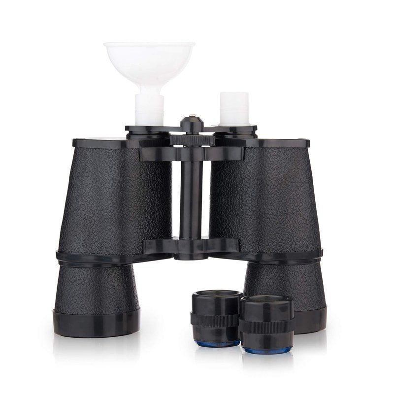 True Binocular Flask, Sneaky Flask, Hidden Alcohol Barware Accessory, Anything but a Cup, 16 oz capacity, Black