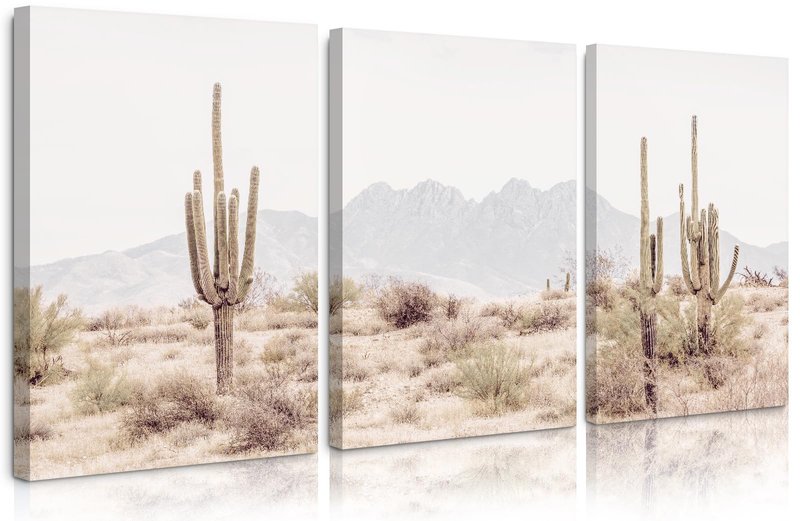 Pennclys Sonoran Desert Landscape Wall Art Cactus Arizona Canvas Wall Decor Desert Poster Pictures Saguaro Cactus Art Prints Landscape Painting for Home Bedroom 16x24x3 Inch Ready to Hang