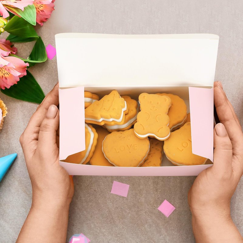 FillTouch 36 Pcs Pink Bakery Boxes 6 x 3 x 1.8 Inch Cookie Boxes Pastry Box for Cupcakes, Desserts, Cookies, Candies Donuts Cookie Containers for Party Favor and Gifts