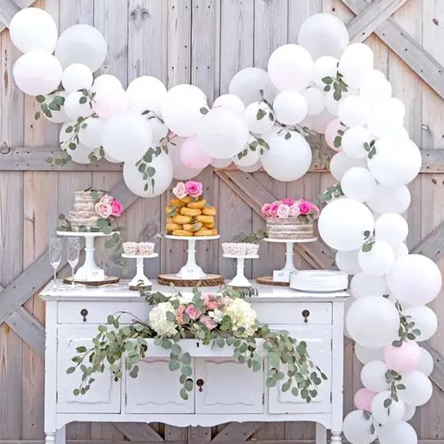 ASIYUHY White Balloons - 100 Pack 12 Inch Latex Balloons with Ribbons for Weddings & Parties