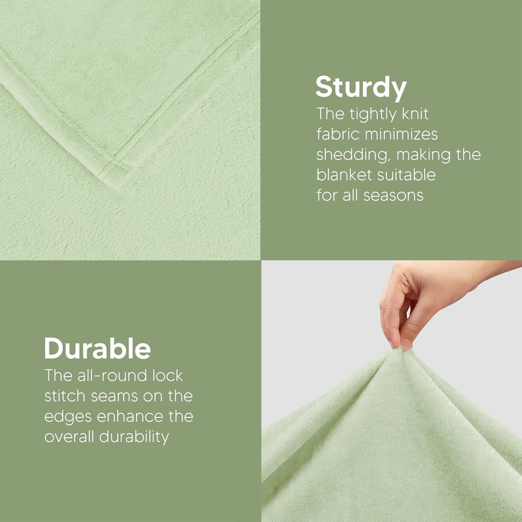 Utopia Bedding Fleece Blanket - King Size Sage Green 300GSM Luxury Soft Microfiber (90x102 Inch)