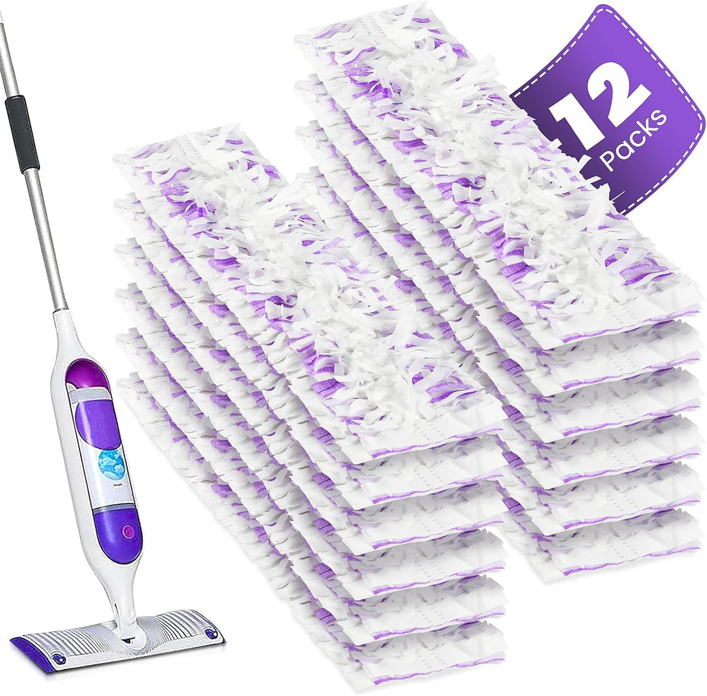 Skiennix Power Mop Refills - 12 Pack Unscented Thickened Pads for Swiffer Power Mop