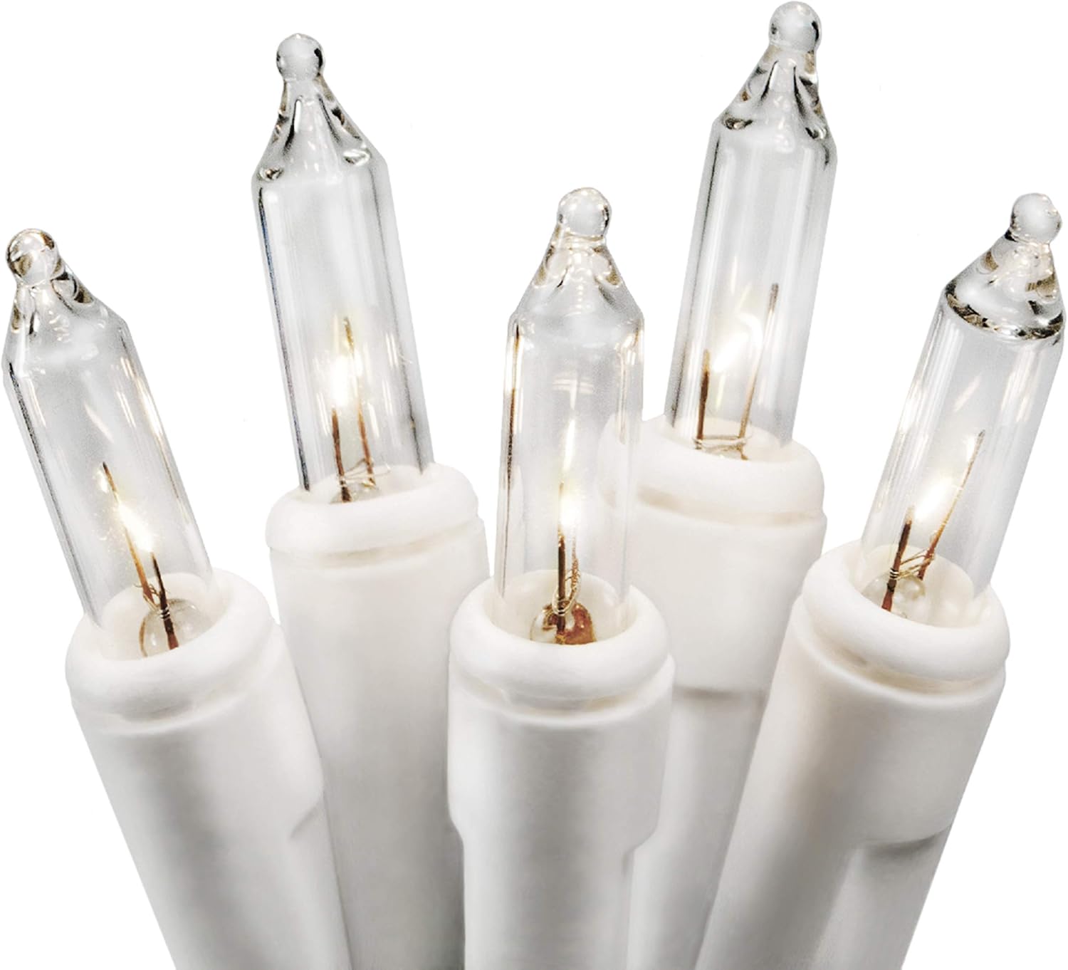 612 Vermont Christmas String Lights - 35 Count Clear Bulbs on White Wire | UL Approved, 7.5 Ft Total Length