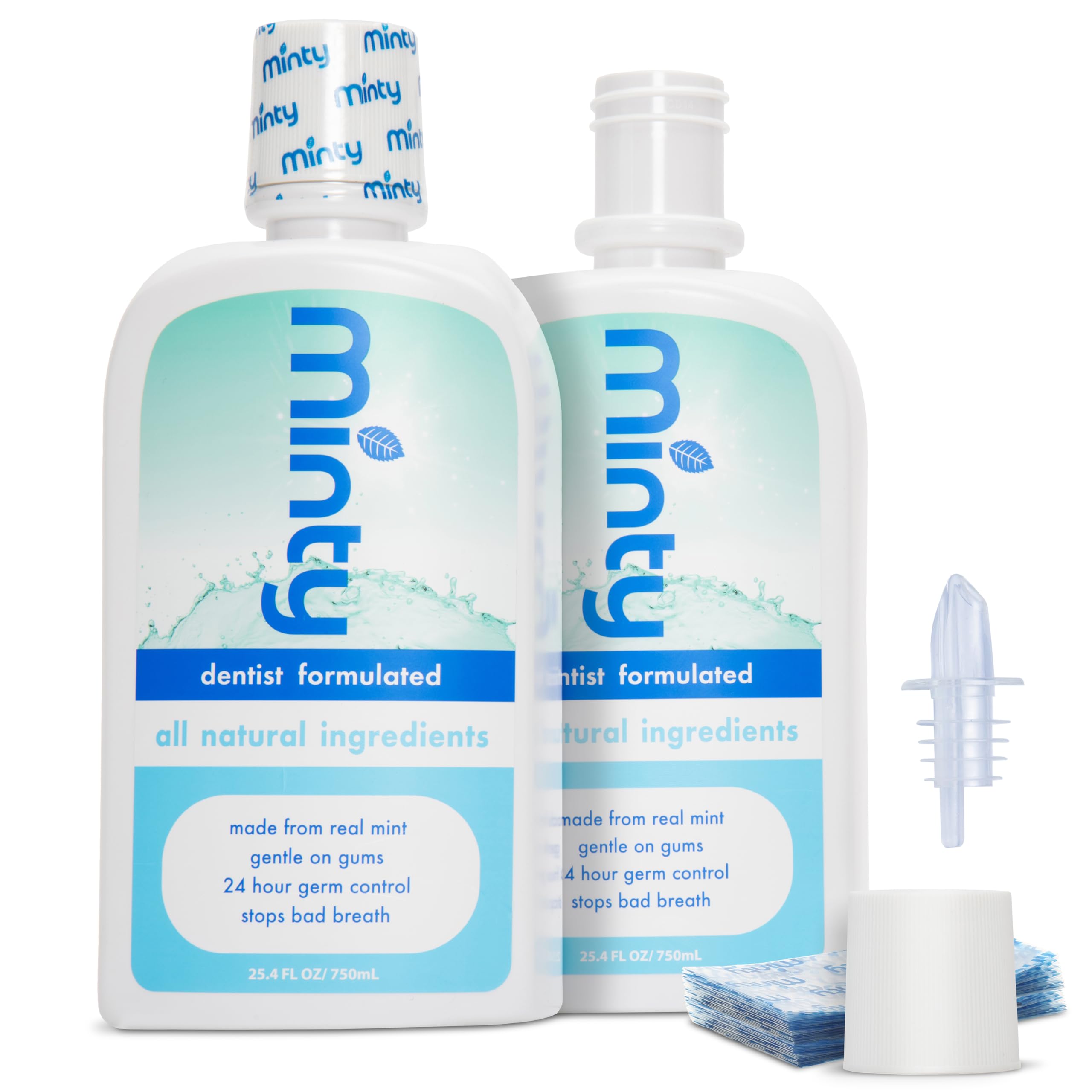 GoPong Mouthwash Flask 2 Pack (50 oz Total) - Hidden Alcohol Travel Flasks - Secret Liquor Containers for Cruises - Includes Spout