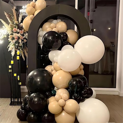 Black Balloons by [Brand Name] - 140-Piece Latex Party Balloon Set in 5-18 Inch Sizes for Birthdays & Holidays