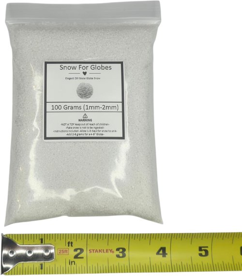 **Snow for Snow Globes - DIY Artificial Snow & Glitter - Waterproof 3D Snowflakes - 100g Bag (1-2mm)**