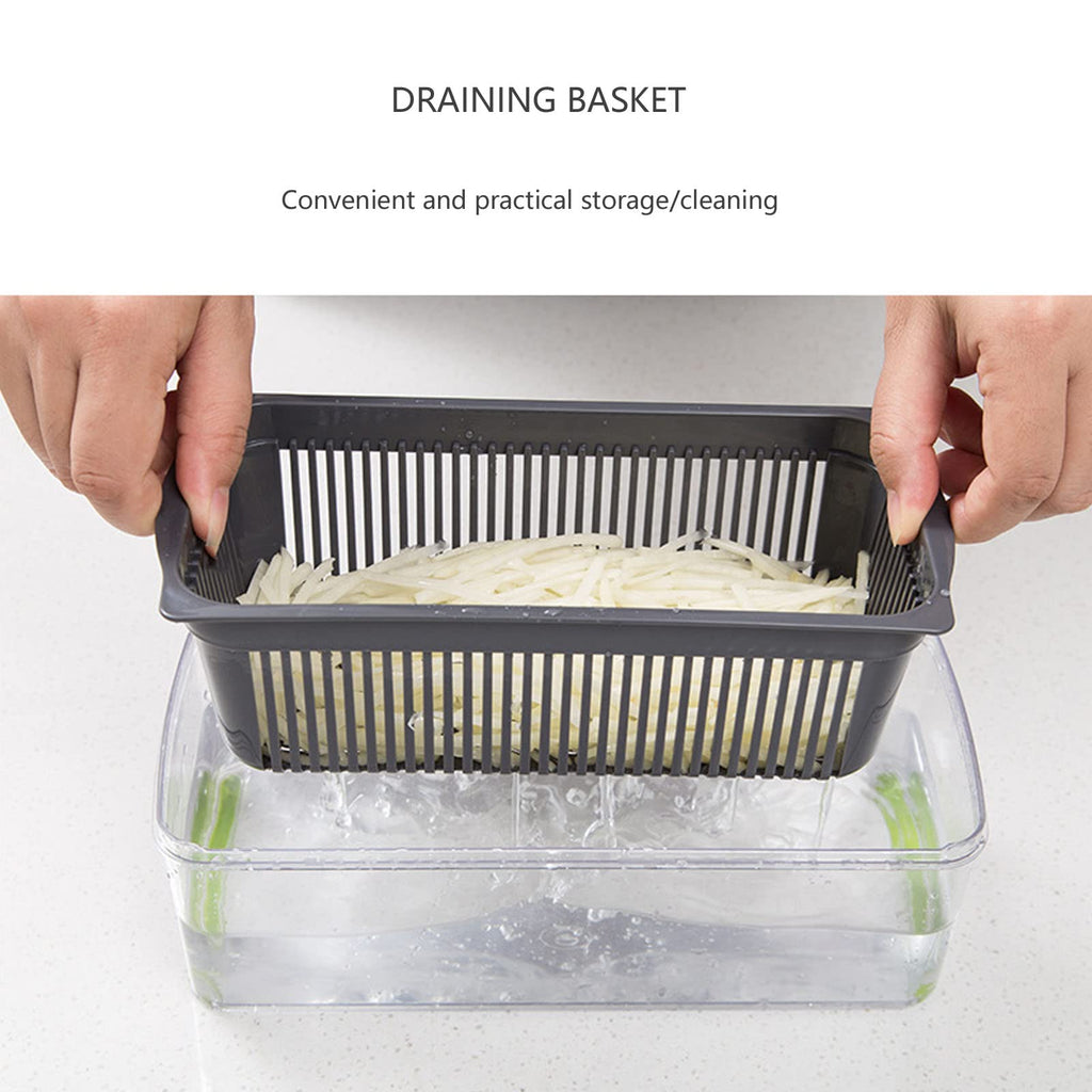 Vegetable Chopper, Pro Onion Choppers, Multifunctional 19 in 1 Food Slicing with 12 Blades, Kitchen Shre Dicer Cutter, Spiralizer, Lemon Squeezer, Egg Slicer & Seperator With Container