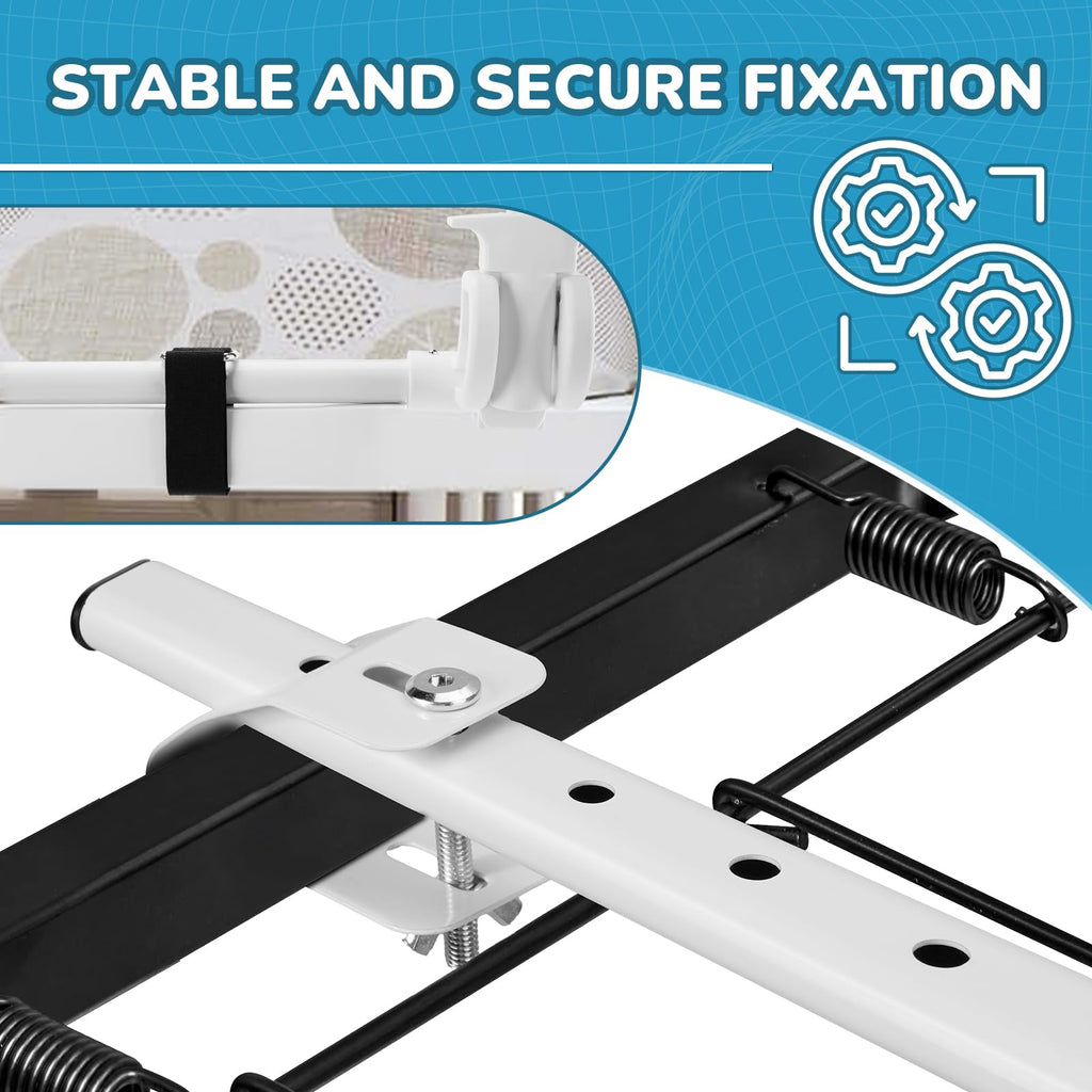Salcod Universal Swing Down Crib Rail Guard, Convertible Crib Bed Rail for Toddlers, with Reinforced Wing Nut Safety System, Compatible with All Major Brand of Crib, White