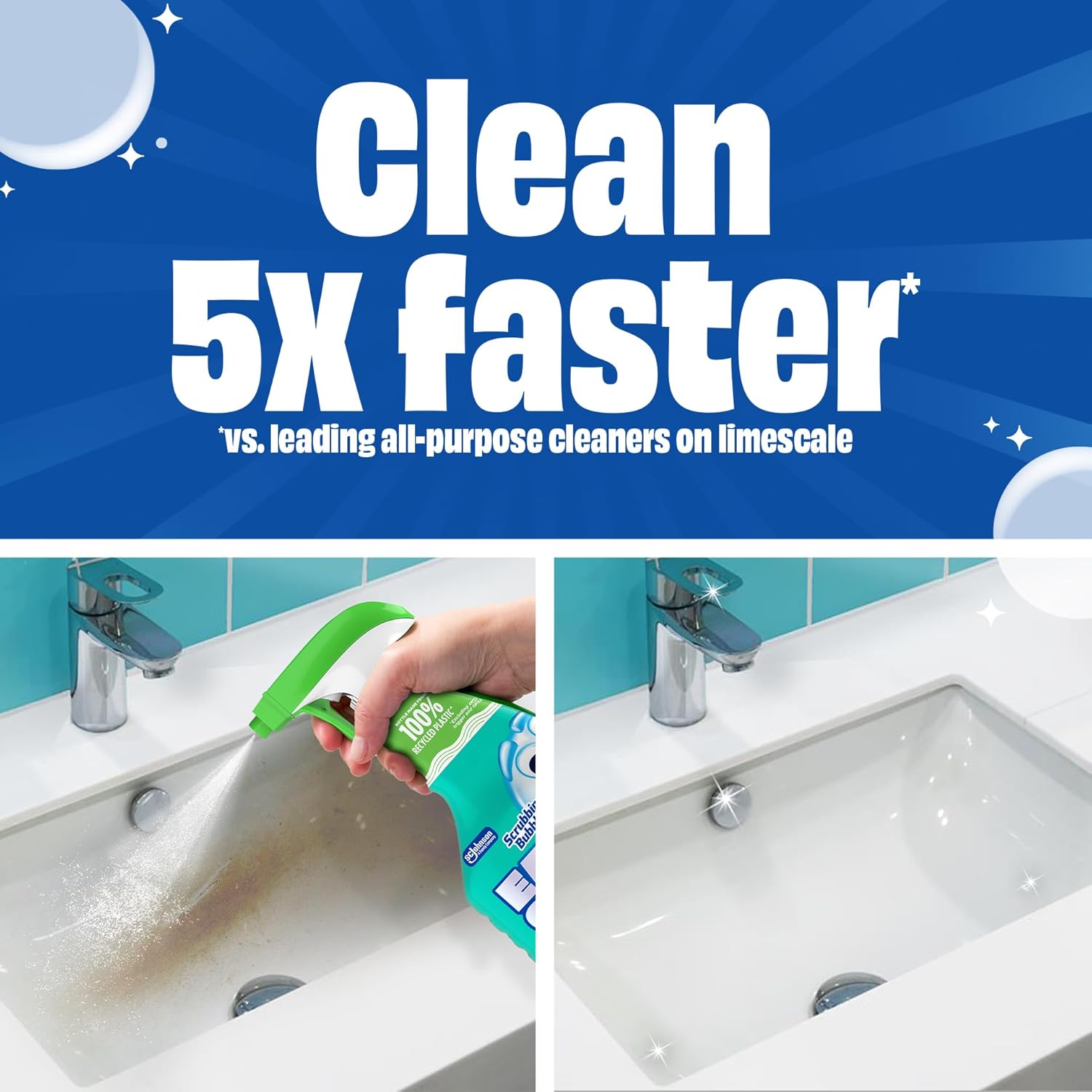Scrubbing Bubbles All-Purpose Cleaner - Fast-Acting Foam for Limescale & Grime | 32oz Spray