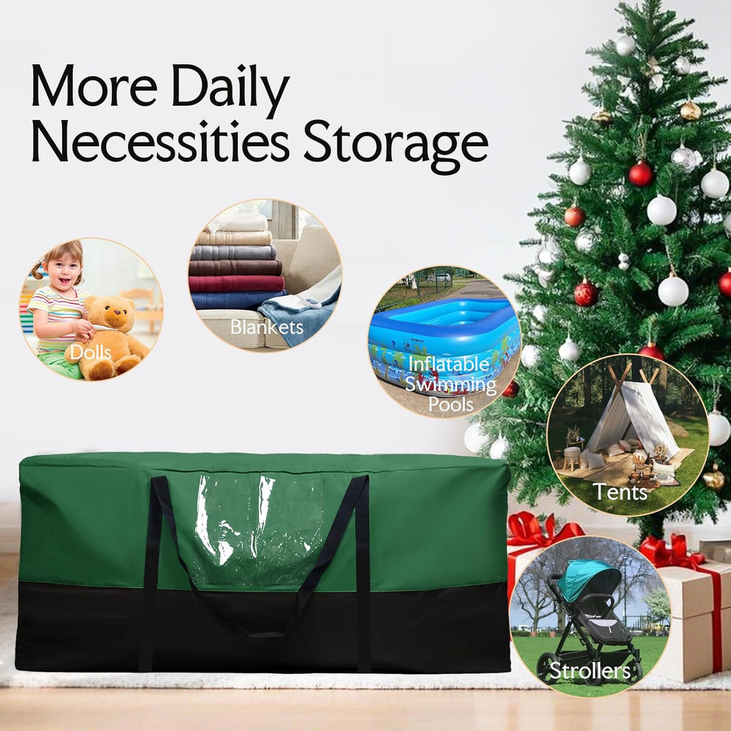 Skiennix Christmas Tree Storage Bag - Fits Up to 8 Ft Tall Trees | Heavy-Duty 600D Oxford Material with Dual Zipper & Transparent Pocket