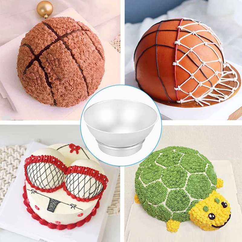 Qicfrk Cake Sphere Pan 8 Inch 3D Half Ball Cake Pan to Create Any Ball Shaped Cake Soccer Shaped Baking Pans DIY Birthday Spher
