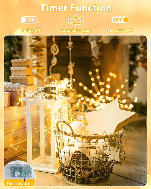 60 LED Fairy Lights - 20FT Waterproof Twinkle String Lights | Battery Operated with Timer for Indoor & Outdoor Decor