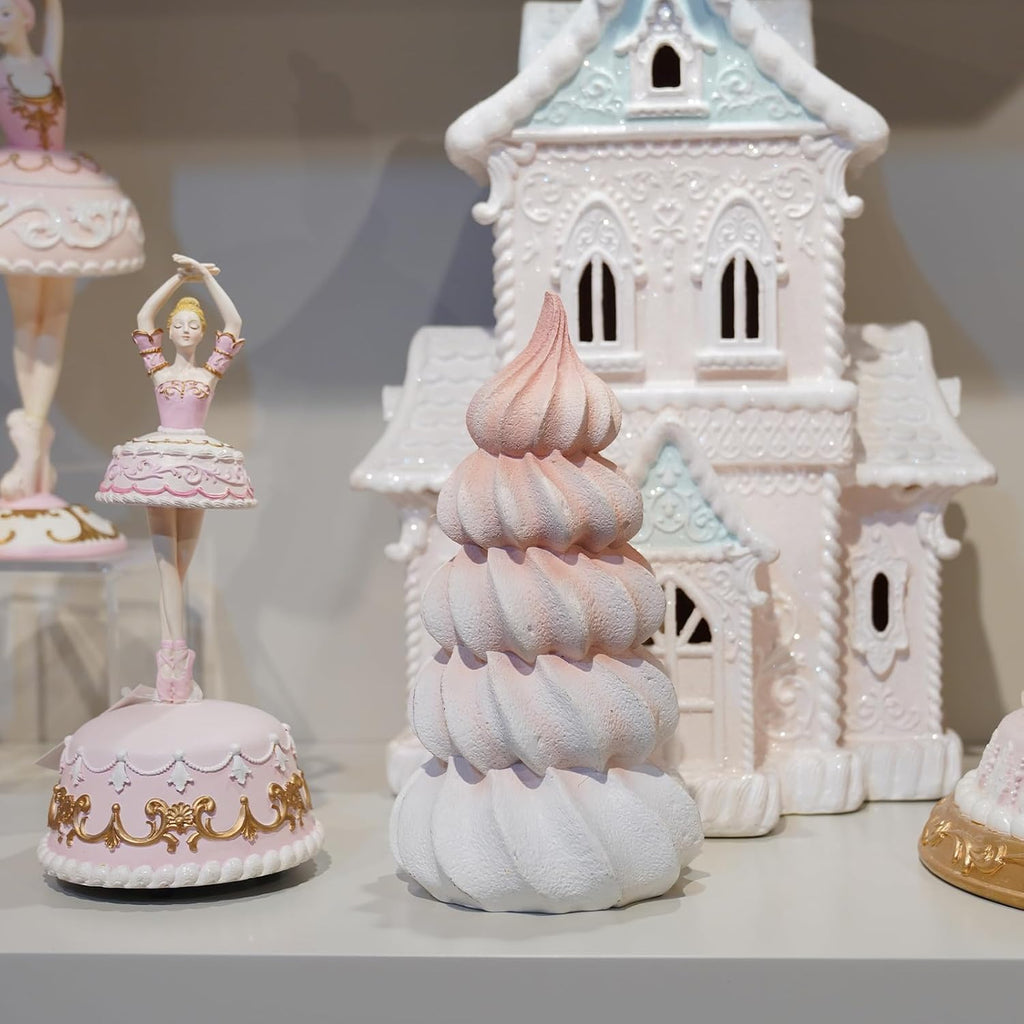 Regine Switzerland Christmas Decorations - Resin Fantasy Meringue Tree Ornaments | 10" x 10" x 17" for Home Decor