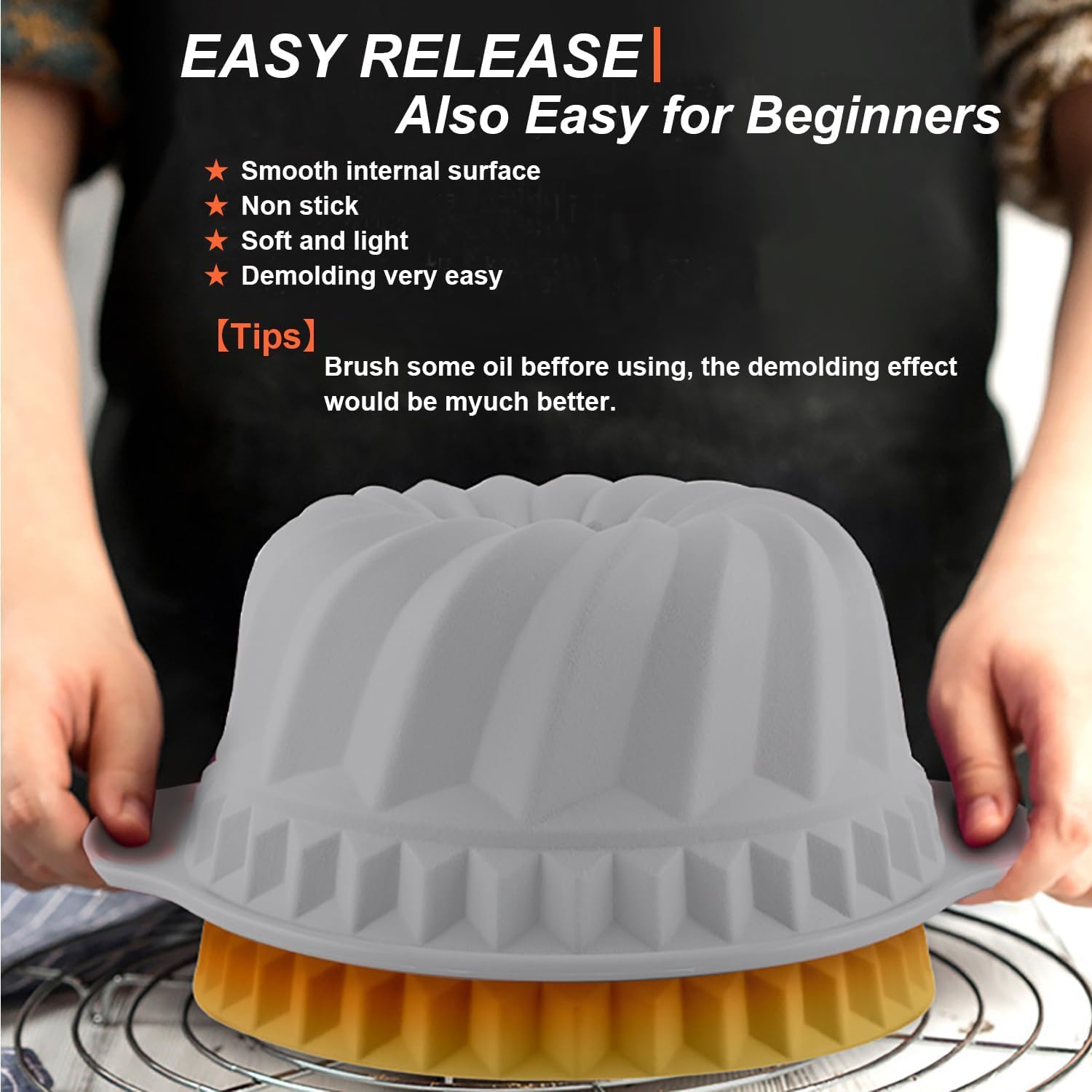 Skiennix 28 PCS Nonstick Silicone Baking Pans Set - Versatile Cake Molds & Muffin Pans | Light Grey