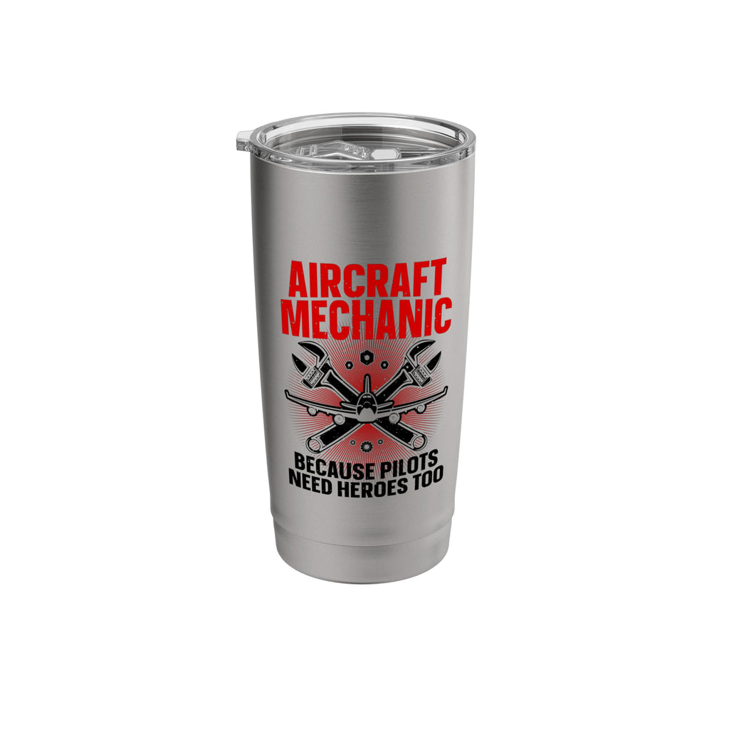 Cool Aircraft Mechanic Art For Men Women Aviation Mechanic Stainless Steel Insulated Tumbler