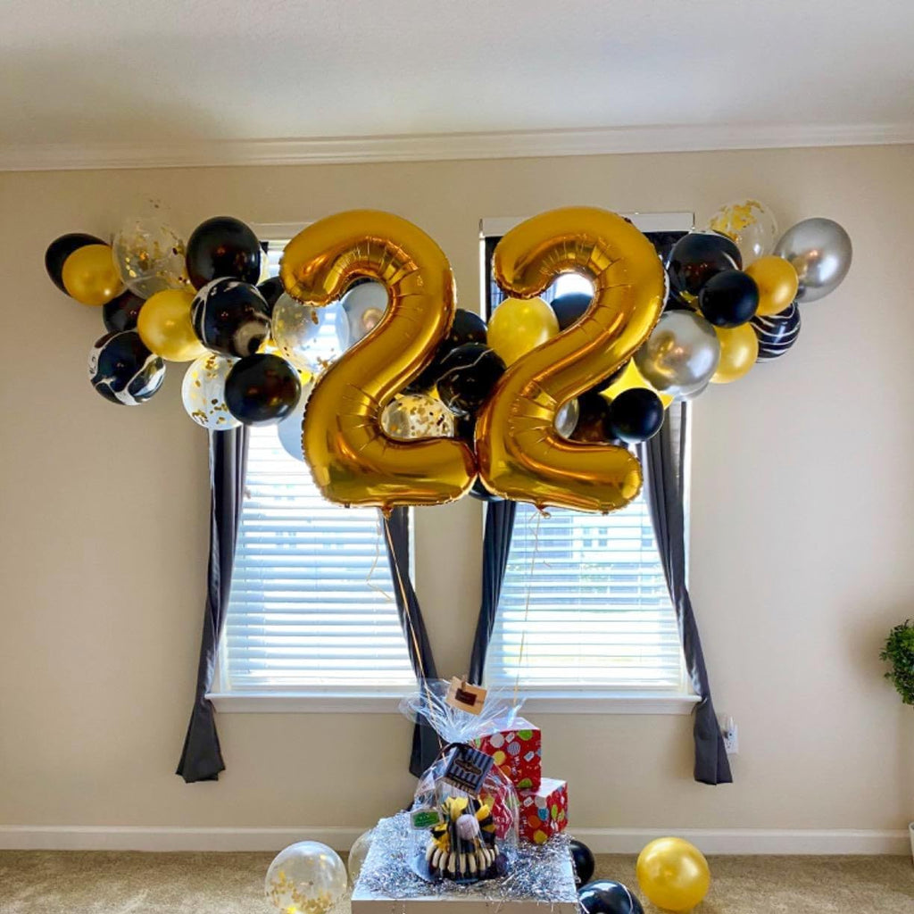 Number 0 Balloons - 40 Inch Gold Number Balloons for Birthday & Wedding Decorations