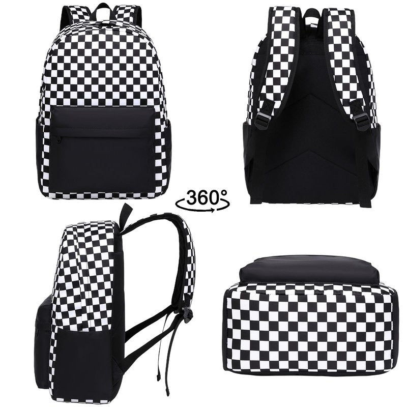 Sugaroom Lightning Print School Backpack for Girls Boys Backpack with Lunch Box Teen Kids Backpack Middle School Bags Preschool Primary Elementary Bookbags Set