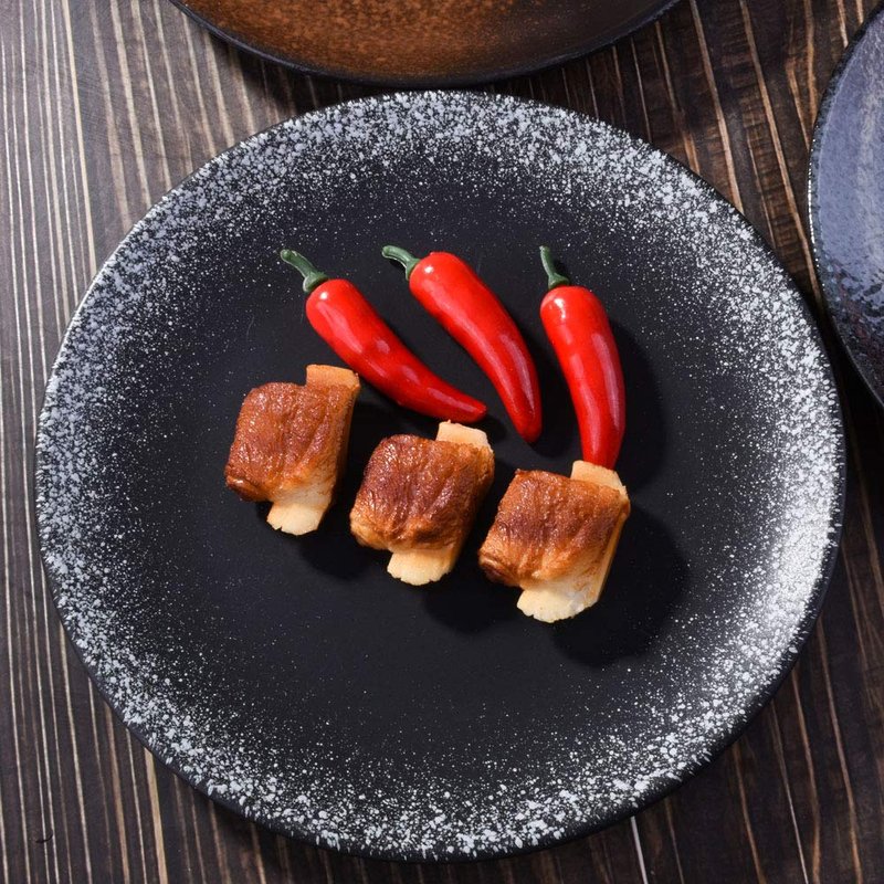 Cerficer 8 Inch Japanese Dinner Plates Set of 4 Ceramic Plates for Cake Salad Noodles Fried Vegetables