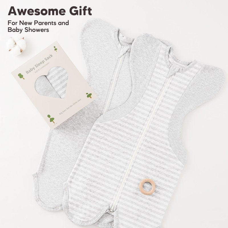 Susurration 2-Pack Organic Baby Swaddle Sleep Sacks - Swaddles for Newborns, Infant 0-3-6 Months, Baby Girls, Boys, Soft & Snug Newborn Sleep Sack, Nursery Swaddling Blankets