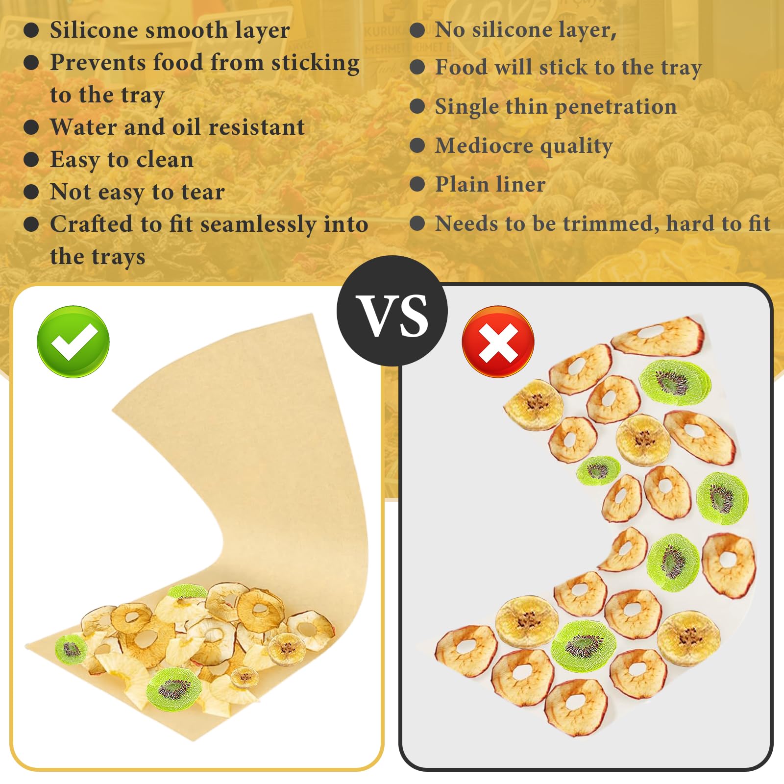 300 PCS Freeze Dryer Tray Mats for Harvest Right Dryer - Freeze Dryer Parchment Paper Set for Medium Trays - Non-Stick Baking Mats One-Off Parchment Paper Harvest Right Accessories (19.6" x 8.4")