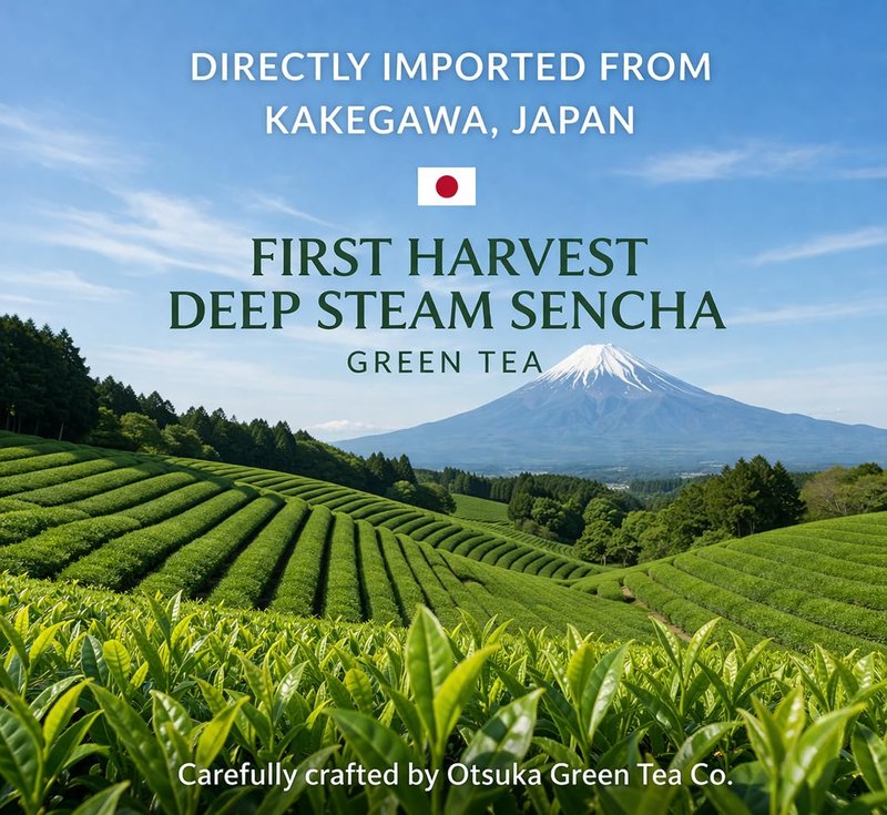 Otsuka Green Tea Co - First Spring Blend Sencha (Kakegawa First Harvest Deep Steamed Japanese Green Tea) 300g - Directly Imported from Kakegawa, Japan