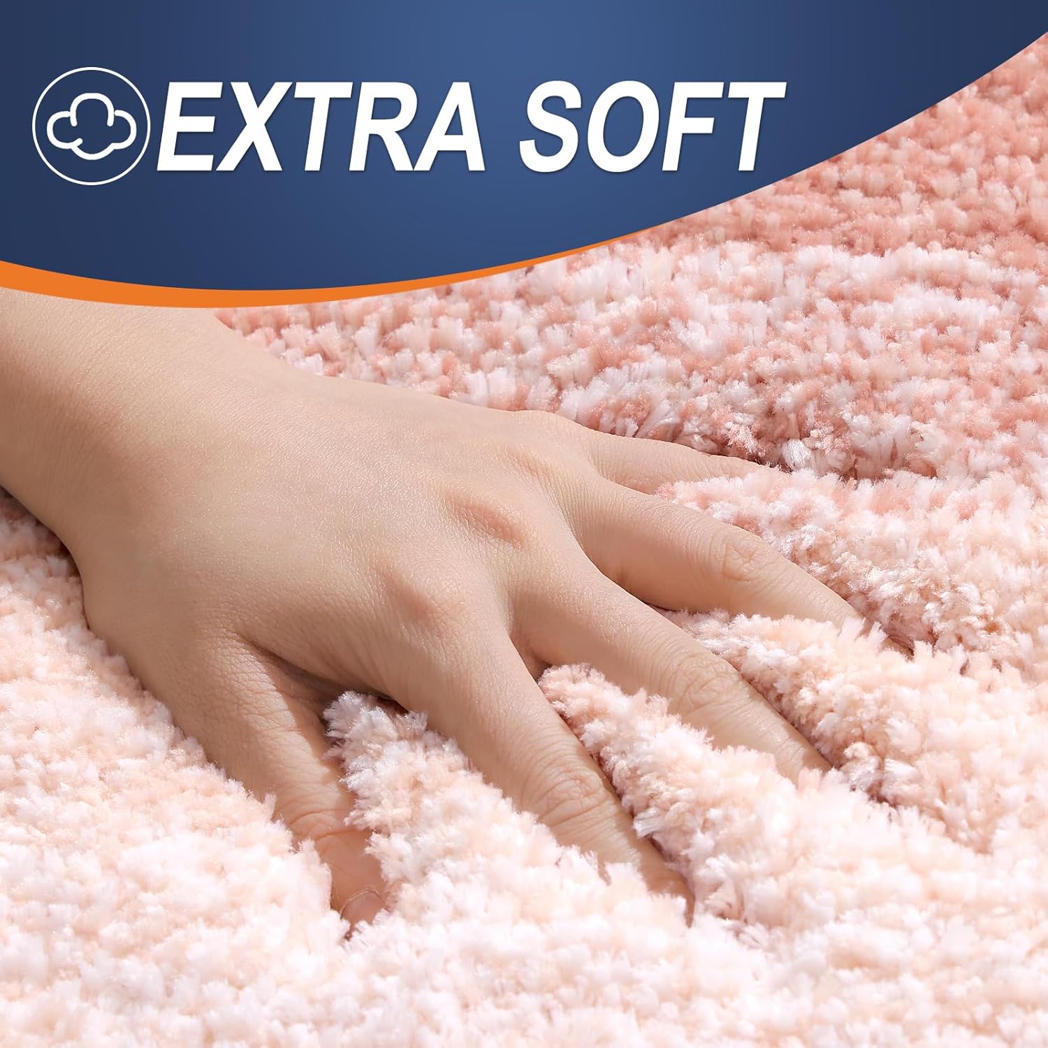 OLANLY Bathroom Rugs - Extra Soft Microfiber Mat 30x20 | Quick Dry, Machine Washable, Rubber Backing, Peach