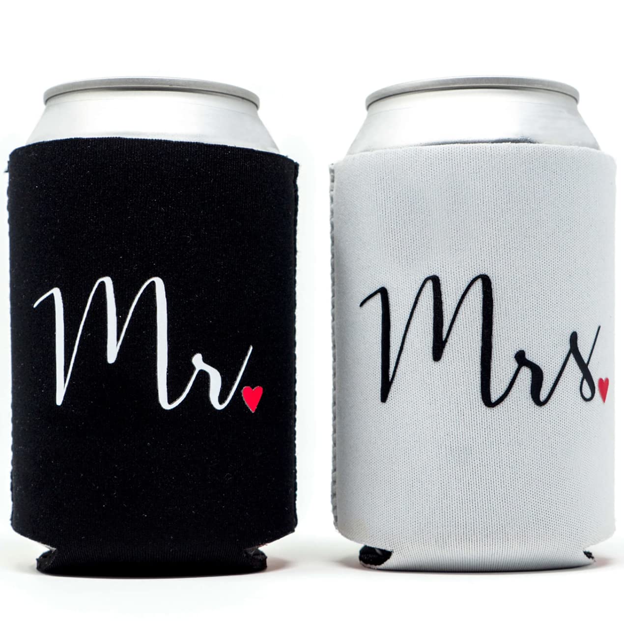 Prazoli Wedding Can Coolers Mr and Mrs Gifts - Just Married Decorations, Wedding Day & Honeymoon Essentials, Presents For Newlywed Gifts for Couples, Wedding Gifts for Bride to Be and Groom