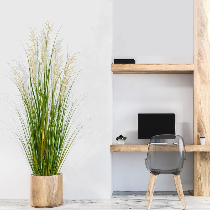 Panlaolao Artificial Plant, 47in Onion Grass Artificial Plant in Pot, Indoor Decorative Flowers &Greenery for Home and Office, Ideal Housewarming Gift