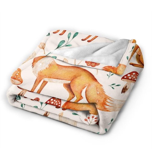 Homieblanket Fox Blanket for Boys Girls, Cute Fox Themed Design Printed Throw Blankets for Kids Lap, Chair Sofa, Warm Soft Cozy Blanket, 40"x 50"
