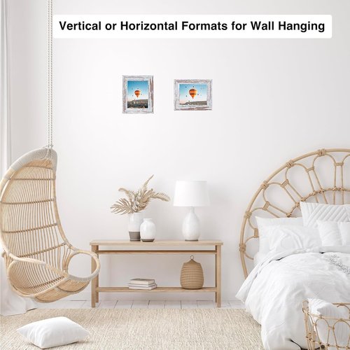 JCJMY Rustic White 3x4 Picture Frame - Versatile Wall Mount or Tabletop Display with Shatter-Resistant Plexiglass