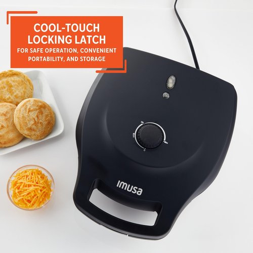 IMUSA 6 Slot Electric Arepa Maker with Temperature Control, Matte Black