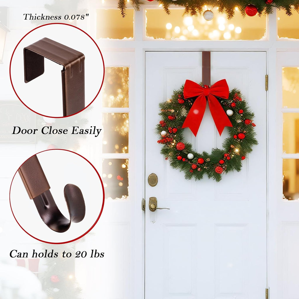 Skiennix Wreath Hanger - Adjustable Front Door Hook for Easy Display | Durable Design