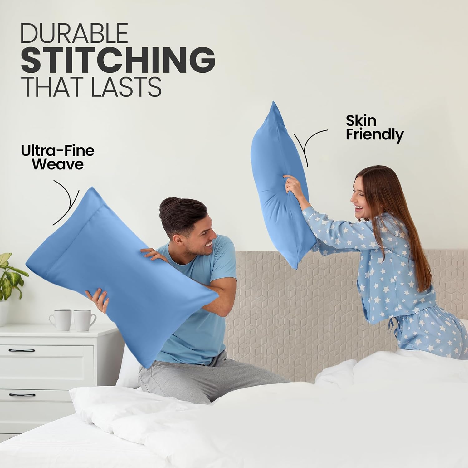 Utopia Bedding Pillow Cases - Soft Brushed Microfiber 2-Pack | Oeko-TEX Certified, 20x26 Inches (Dutch Blue)