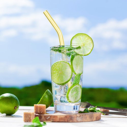 BIEOFFEI 12 Pack Reusable Colored Glass Straws - 9" x 10 MM Bent Glass Drinking Straws with 2 Cleaning Brushes, Thick Straw for Smoothies, Milkshake, Frozen Drinks, Tea, Juice, Iced Coffee