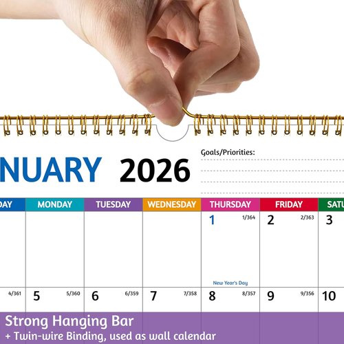 2026-2027 Wall Calendar | Large Blocks & Thick Paper for Easy Organization - 11.5 x 14.5 In