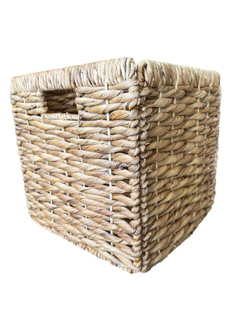Wicker Storage Cubes 12x12 Set of 2, Heavy Duty Hyacinth Storage Baskets, Baskets for Organizing, Storage Woven Basket, Collapsible Storage Cubes, Rattan Basket, Ikea Kallax Inserts (Water Hyacinth)