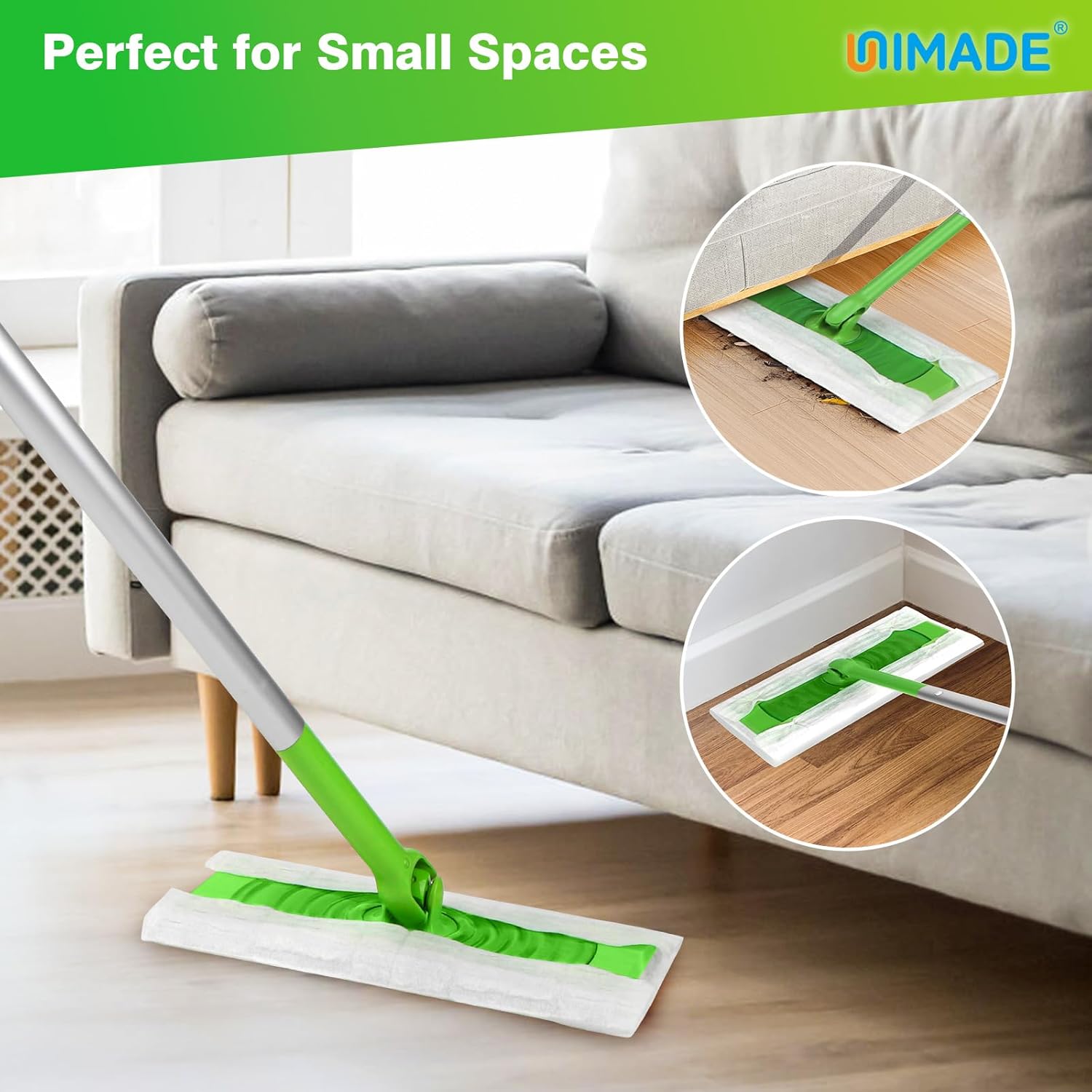 UNIMADE Dry Sweeping Cloths - 52 Count Mop Refill Compatible with Swiffer | Disposable Dusting Cloths for Hardwood Floors