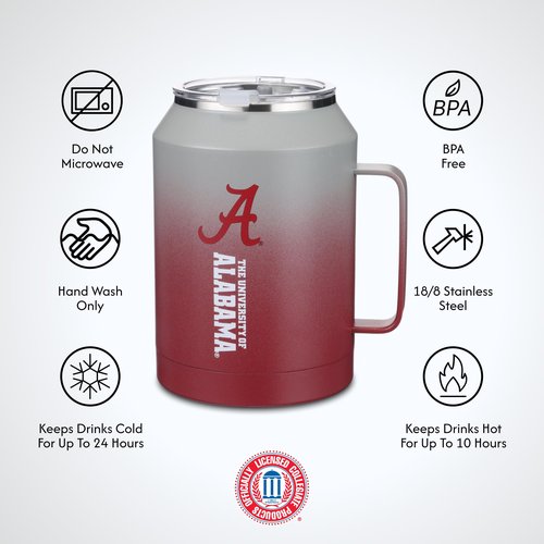 The Memory Company Officially Licensed 50oz Ombre Water Jug with Handle and Straw, University of Alabama