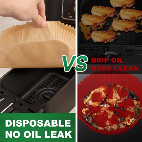 COSORI Disposable Air Fryer Liners - 130 PCS Mini Parchment Baking Sheets for 2.1 Qt Air Fryer