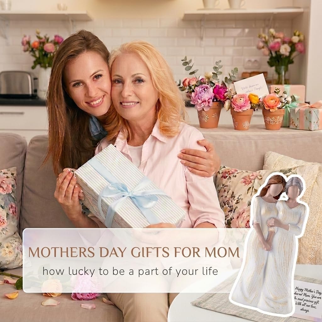 Storieme Hand-Painted Mother Daughter Figurine | 7.7" Sentimental Birthday Gift & Home Decor